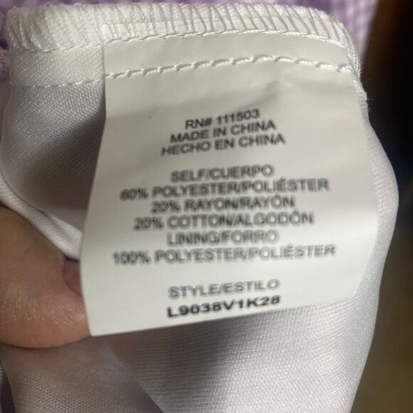 NWT$34.99 June & Hudson Long-Sleeve Wrap Blouse Size M Purple Gingham Stretch Wa - Picture 4 of 12